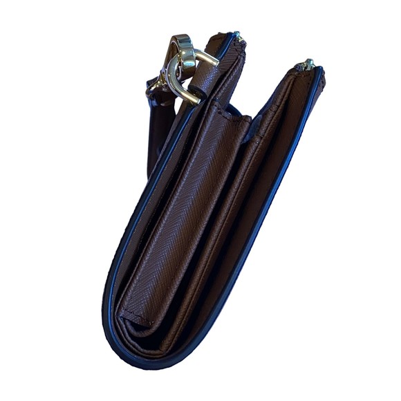 Michael Kors Jet Set Double Zip Brown Wallet NWT - Picture 8 of 13